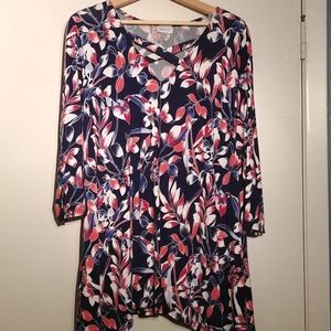 Red white and blue blouse